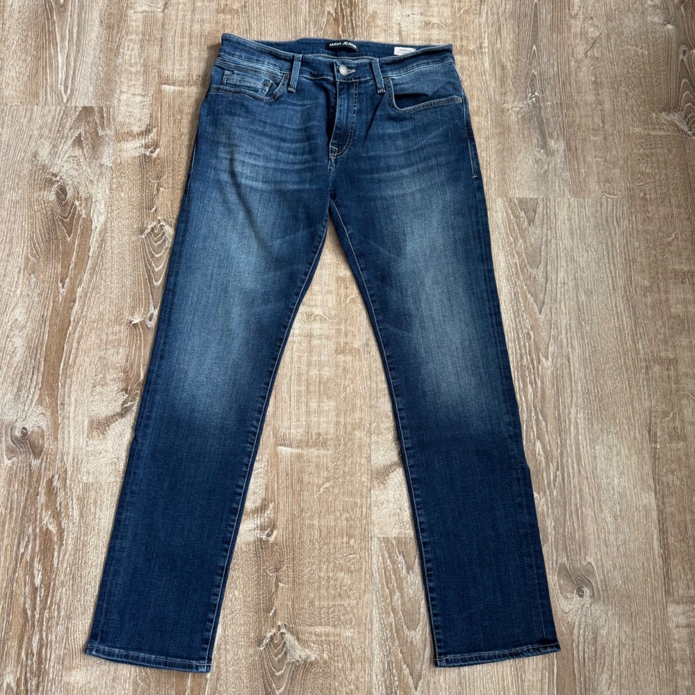Mavi Marcus Jeans Mens 32x32 Blue Excellent Slim Straight Leg Stretch R170590